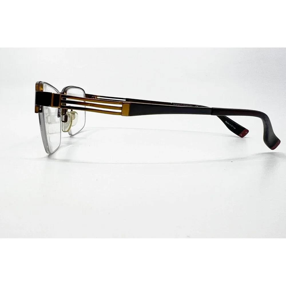 Charmant Perfect Comfort Eyeglasses Mens Brown Titan Excellence 55-17-140